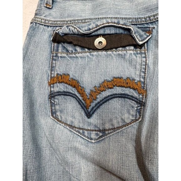 Levi's Silvertab Slim Straight Distressed Blue Jeans Flap Pockets Men's 36x32 - Picture 3 of 8